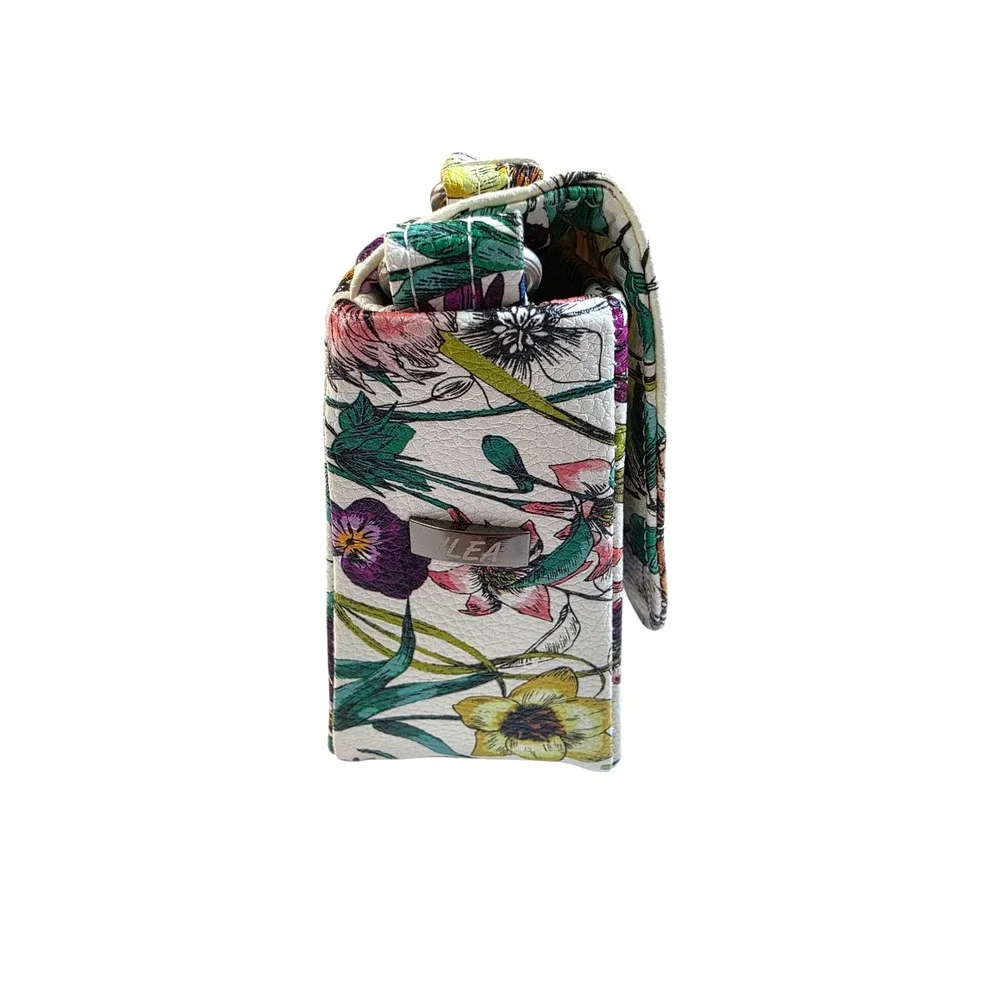 ILEA Floral Print Mini Bag Top Handle Crossbody Purse Designer Style